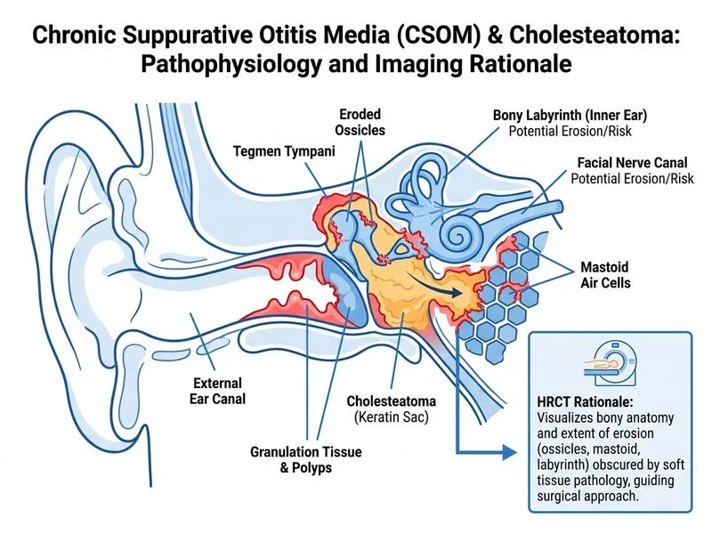 Chronic Suppurative Otitis Media diagram