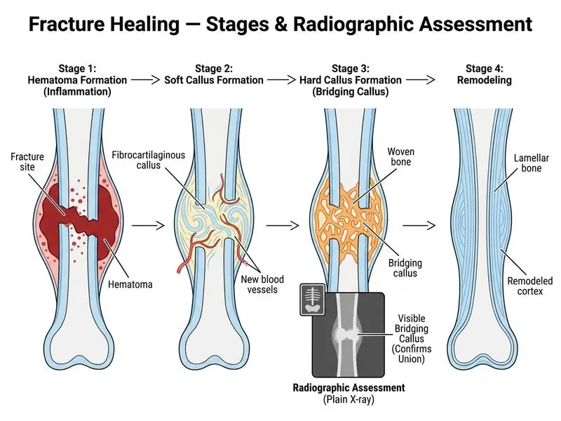 Fracture Healing — Stages diagram