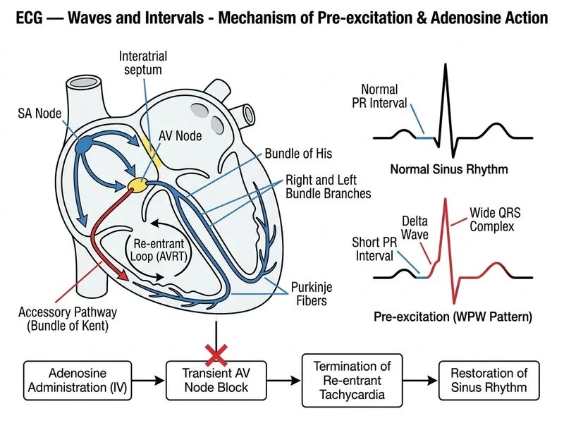 ECG — Waves and Intervals diagram