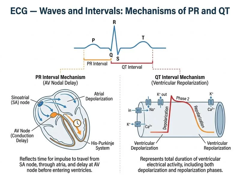 ECG — Waves and Intervals diagram