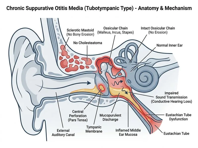 Chronic Suppurative Otitis Media diagram