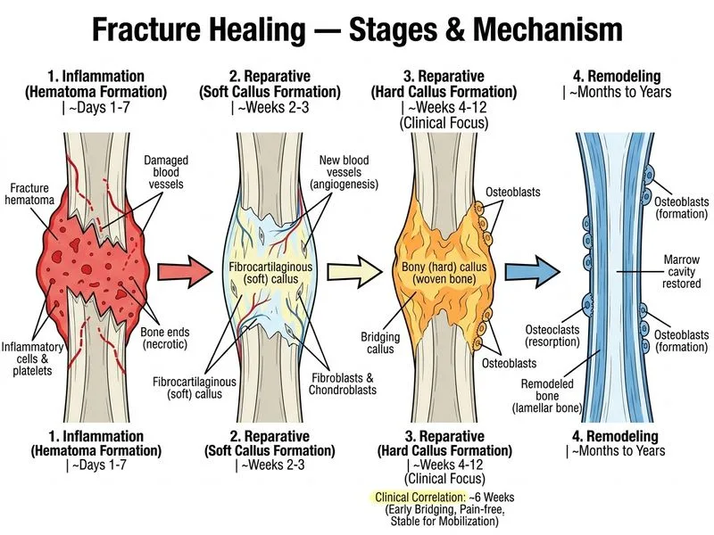 Fracture Healing — Stages diagram
