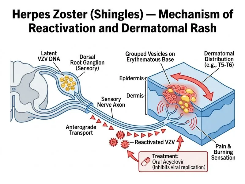 Herpes Simplex and Zoster — Skin diagram