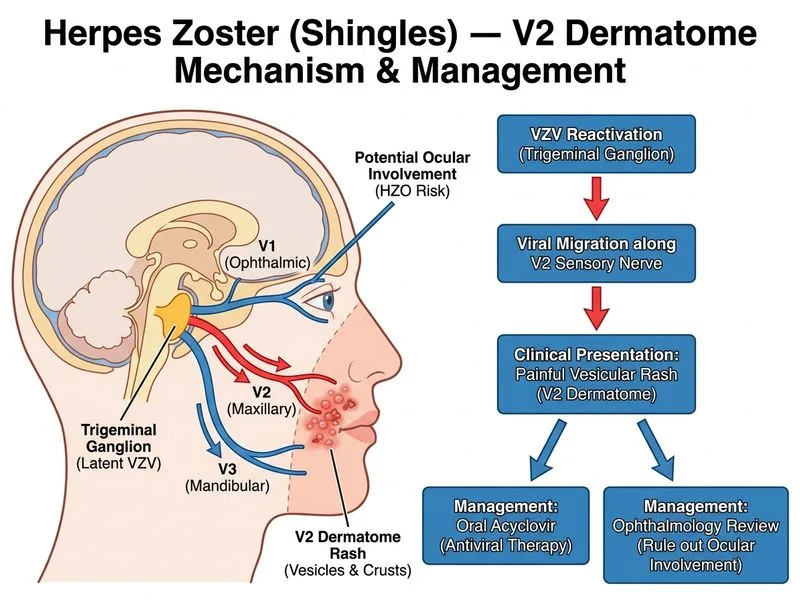 Herpes Simplex and Zoster — Skin diagram