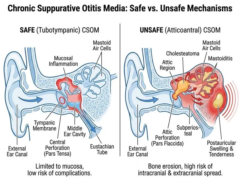 Chronic Suppurative Otitis Media diagram