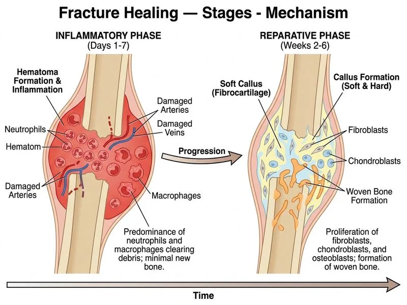 Fracture Healing — Stages diagram