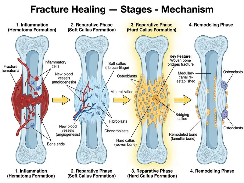 Fracture Healing — Stages diagram
