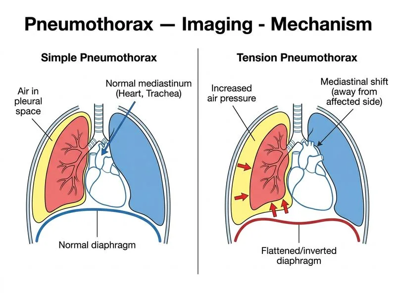 Pneumothorax — Imaging diagram