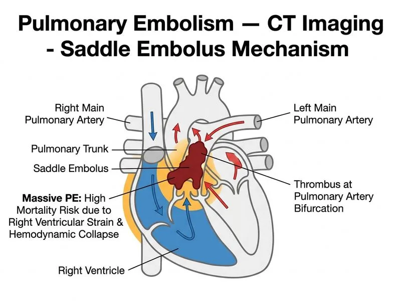 Pulmonary Embolism — CT Imaging diagram