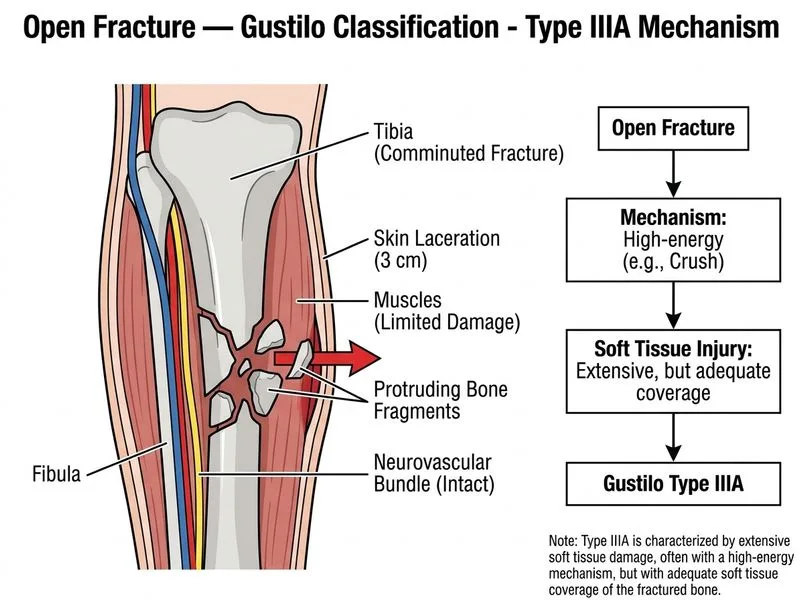 Open Fracture — Gustilo Classification diagram
