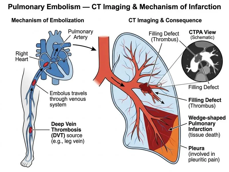 Pulmonary Embolism — CT Imaging diagram