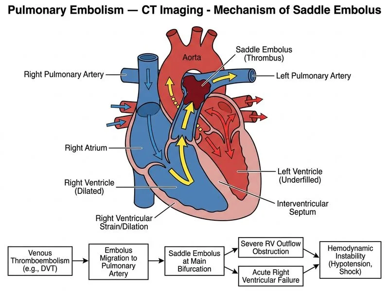 Pulmonary Embolism — CT Imaging diagram