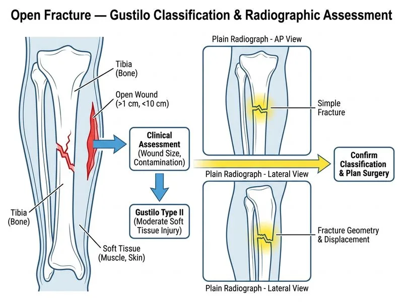 Open Fracture — Gustilo Classification diagram