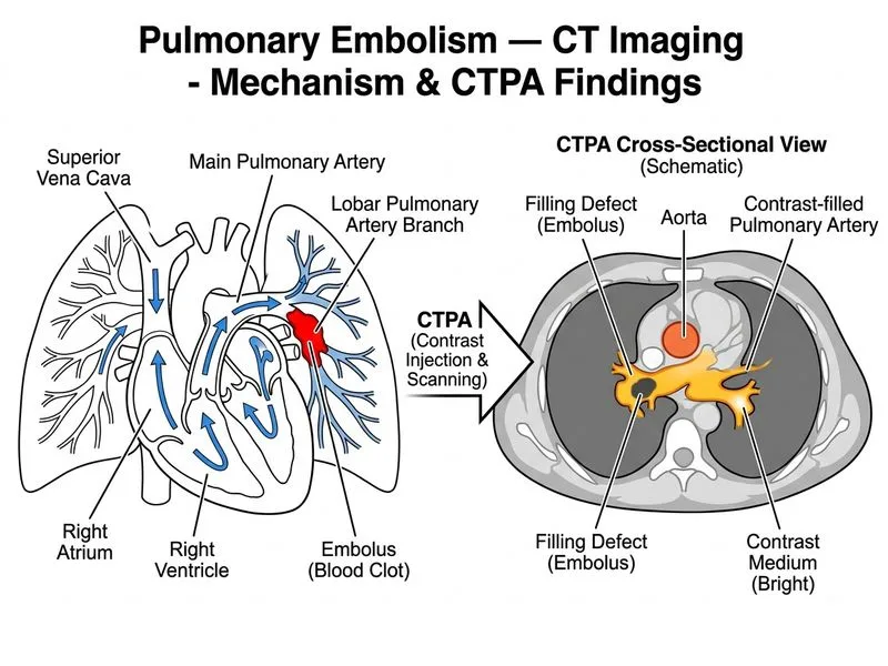 Pulmonary Embolism — CT Imaging diagram