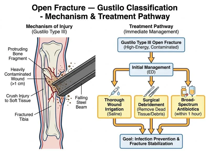 Open Fracture — Gustilo Classification diagram