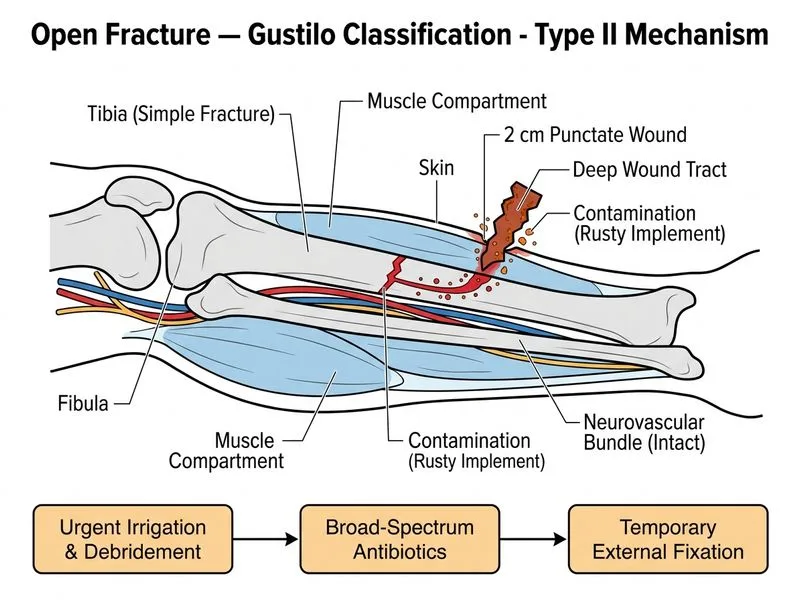 Open Fracture — Gustilo Classification diagram