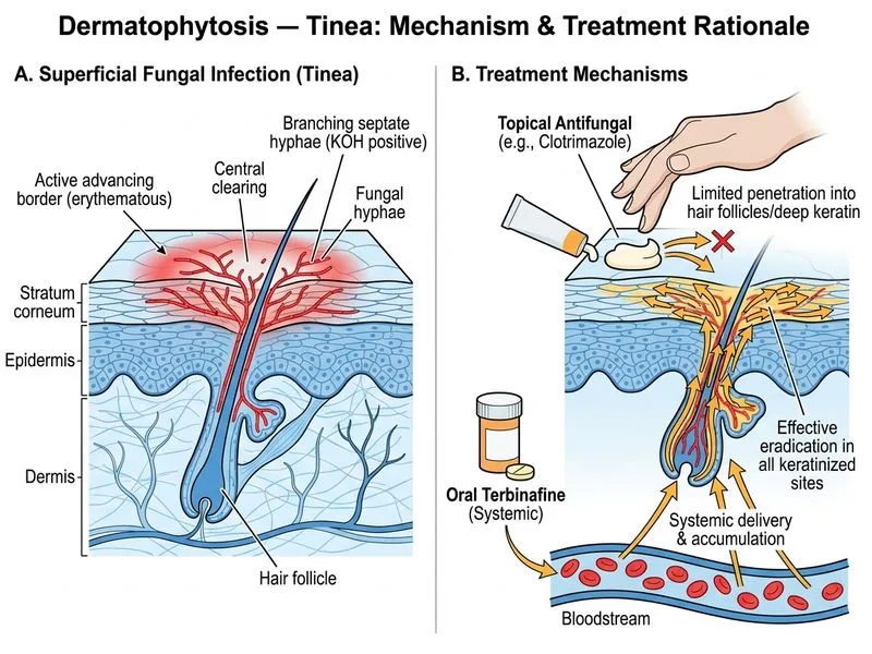 Dermatophytosis — Tinea diagram