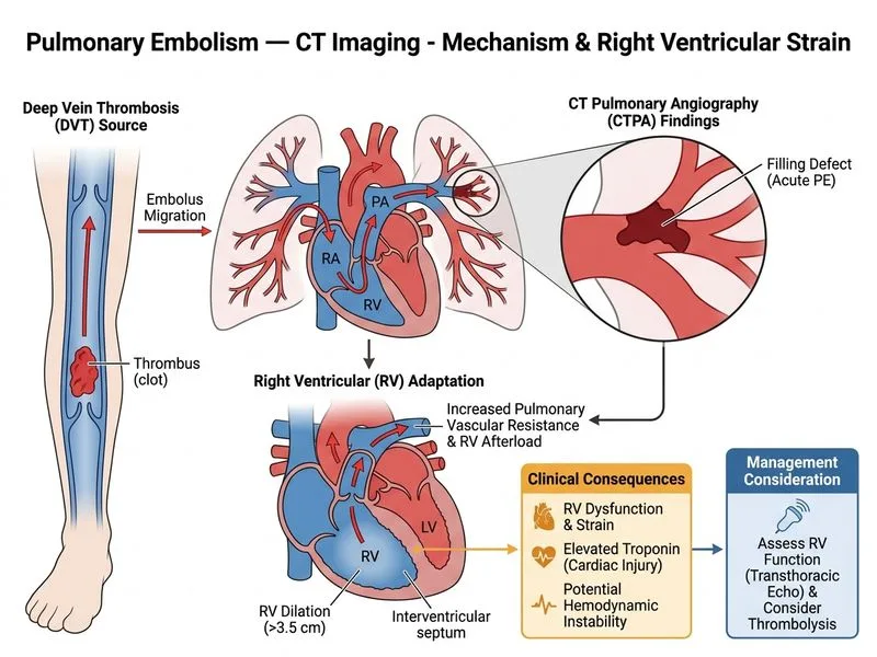 Pulmonary Embolism — CT Imaging diagram