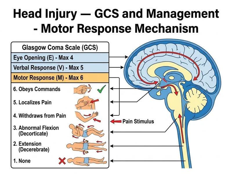 Head Injury — GCS and Management diagram