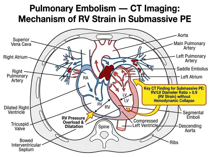 Pulmonary Embolism — CT Imaging diagram