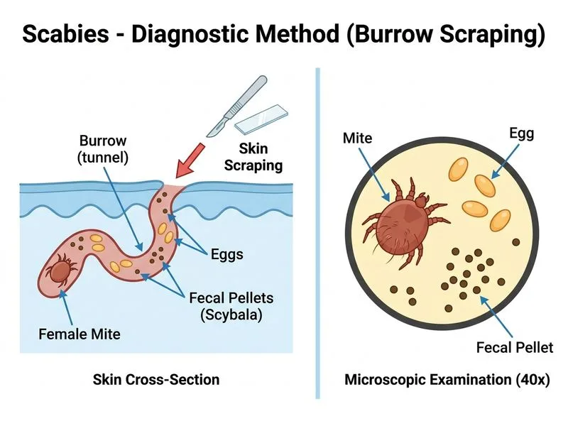 Scabies diagram