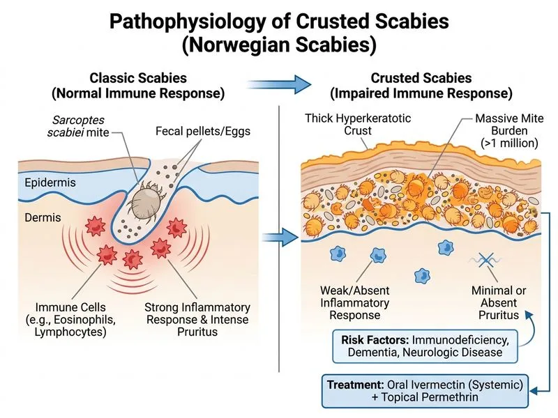 Scabies diagram