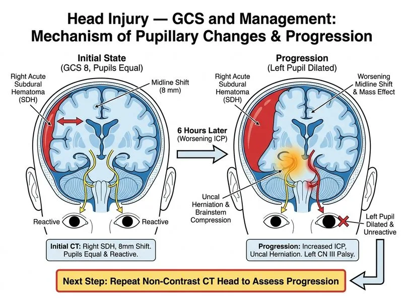 Head Injury — GCS and Management diagram