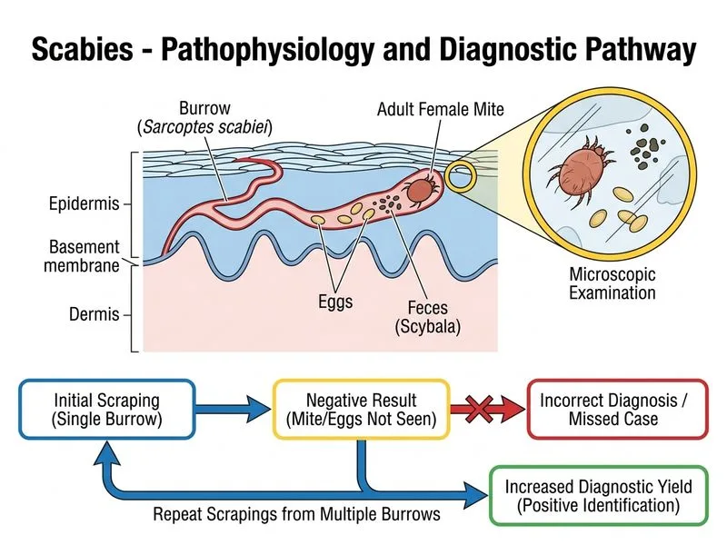 Scabies diagram