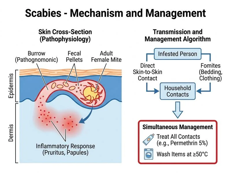 Scabies diagram