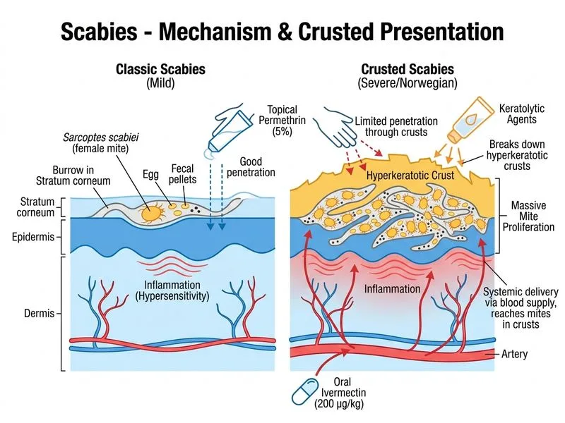 Scabies diagram