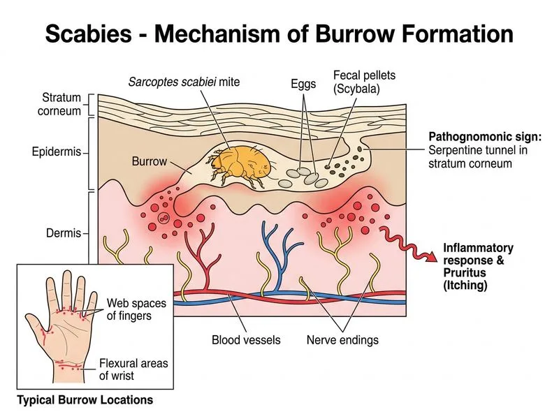 Scabies diagram