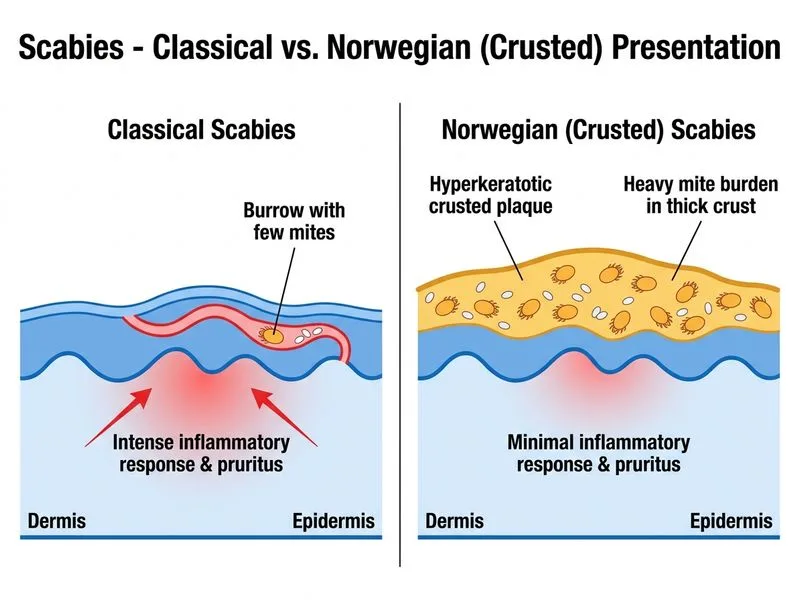 Scabies diagram