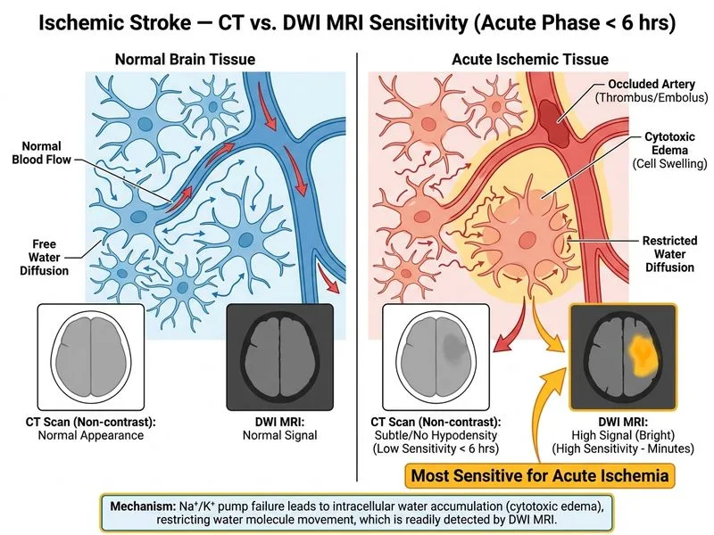 Ischemic Stroke — CT and MRI diagram