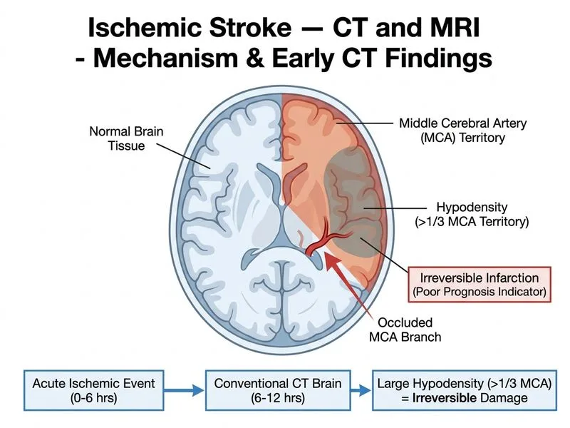 Ischemic Stroke — CT and MRI diagram