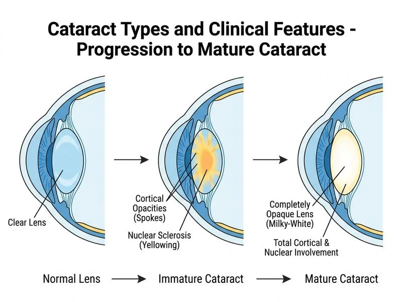 Cataract Types and Clinical Features diagram