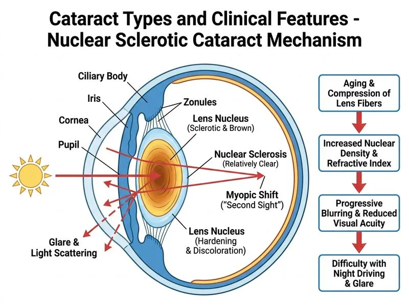 Cataract Types and Clinical Features diagram