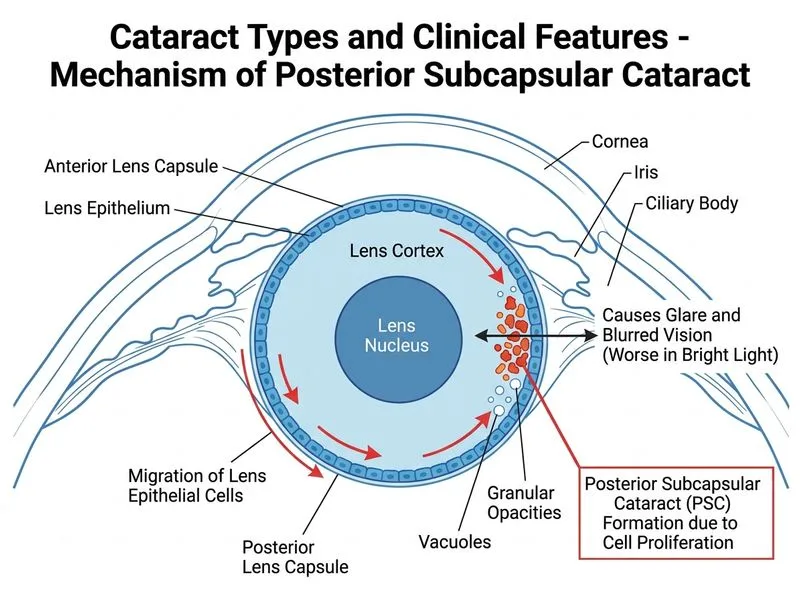 Cataract Types and Clinical Features diagram