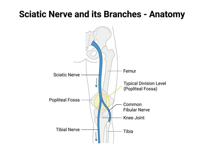 Sciatic Nerve and its Branches diagram