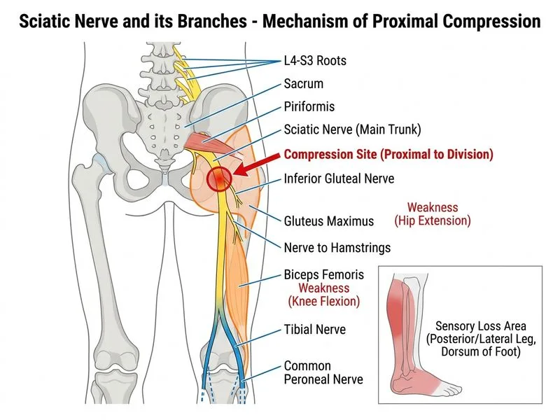 Sciatic Nerve and its Branches diagram