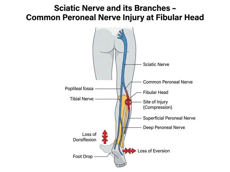 Sciatic Nerve and its Branches diagram