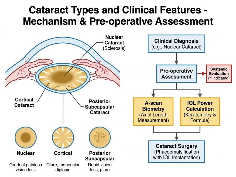 Cataract Types and Clinical Features diagram