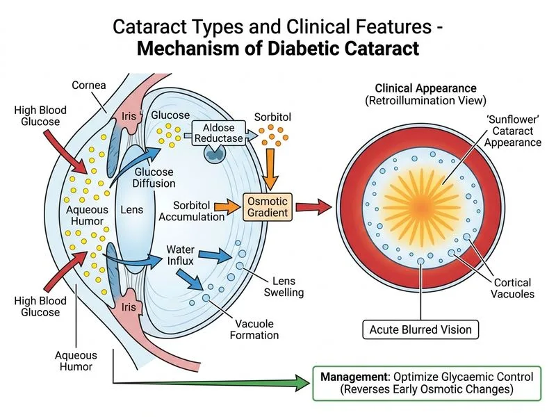 Cataract Types and Clinical Features diagram