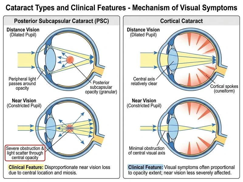 Cataract Types and Clinical Features diagram