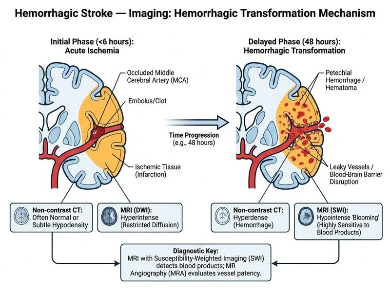 Hemorrhagic Stroke — Imaging diagram
