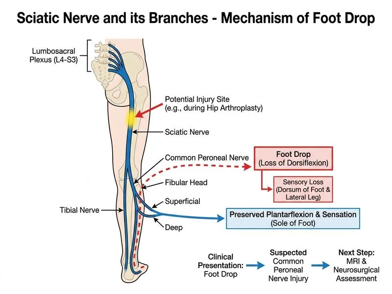 Sciatic Nerve and its Branches diagram