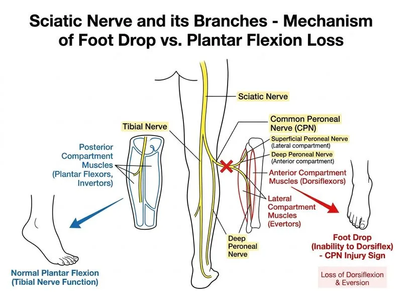 Sciatic Nerve and its Branches diagram
