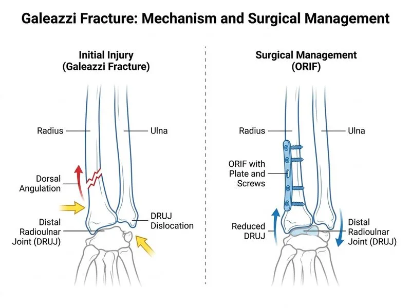 Monteggia and Galeazzi Fractures diagram