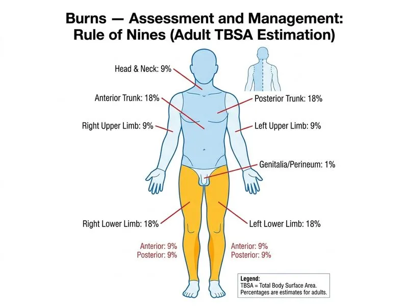 Burns — Assessment and Management diagram