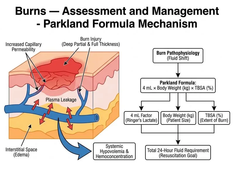 Burns — Assessment and Management diagram
