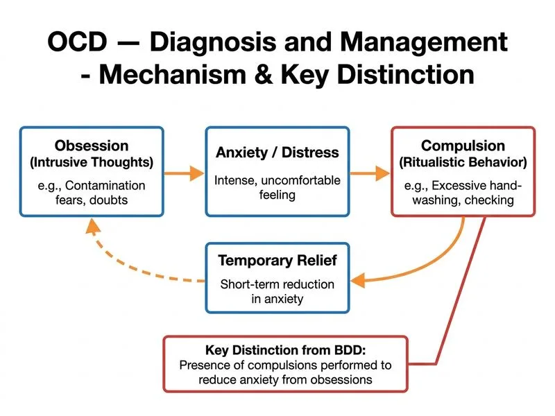 OCD — Diagnosis and Management diagram